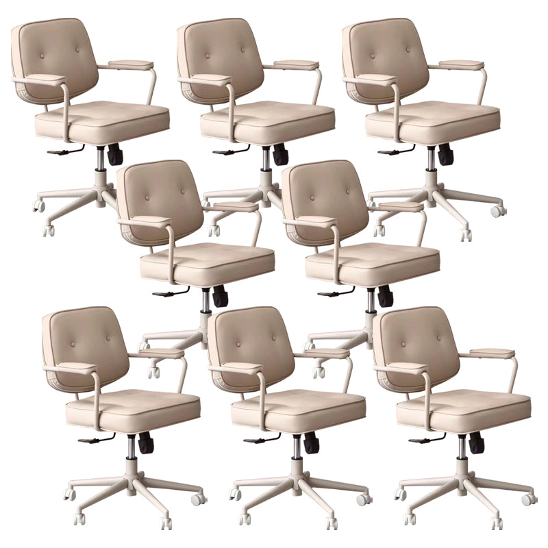 Contemporary Padded Arms Desk Chair Adjustable Seat Height Task Chair for Office