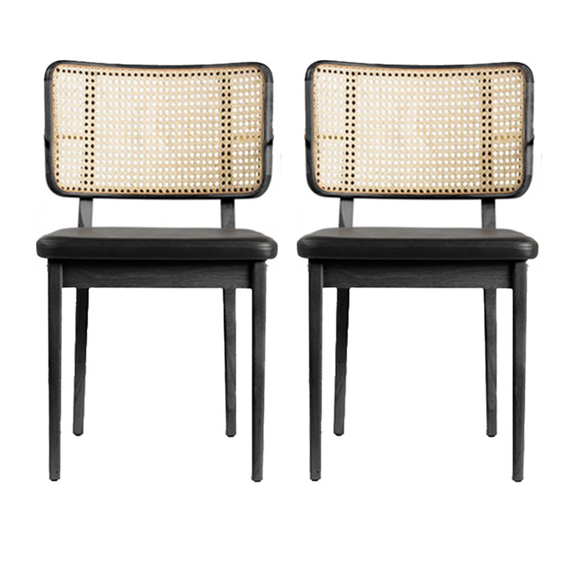 Tropical Armchair Rattan Stacking Outdoors Dining Chairs with Upholstered