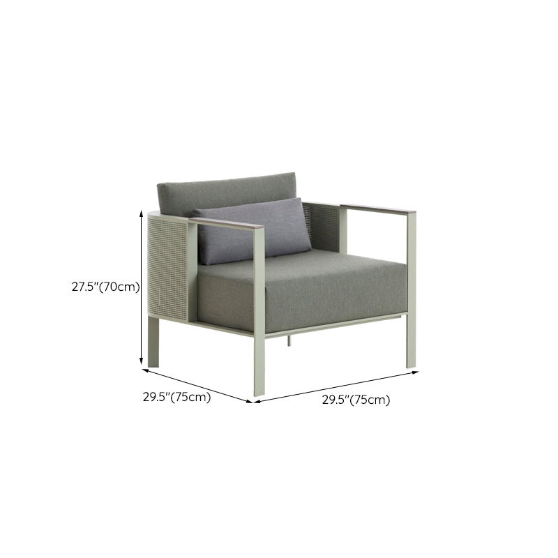 Stainless Steel Frame Outdoor Sofa Industrial Water Resistant Patio Sofa with Cushion