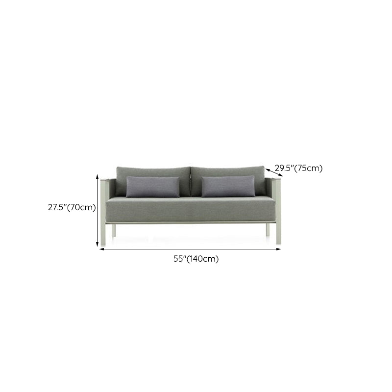 Stainless Steel Frame Outdoor Sofa Industrial Water Resistant Patio Sofa with Cushion