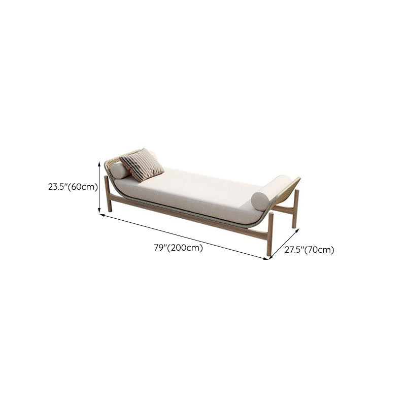 Tropical Style Outdoor Sofa Water Proof Tuxedo Arm Loveseat for Courtyard