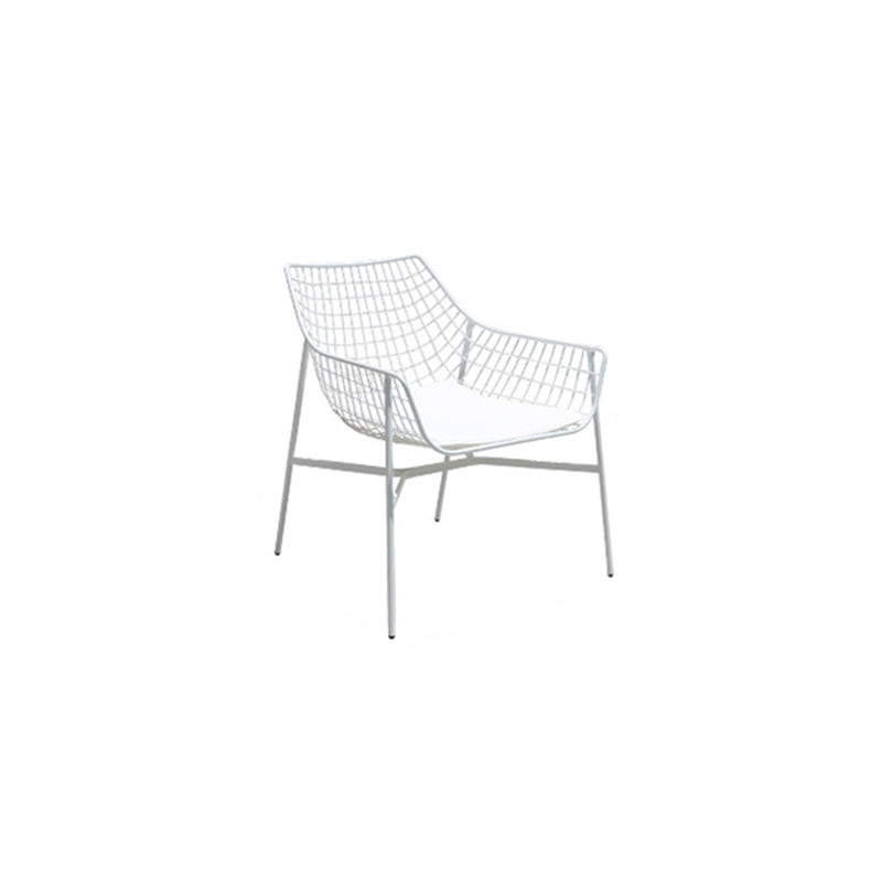 Industrial Metal Dining Armchair Water Resistant Armchair with Arm