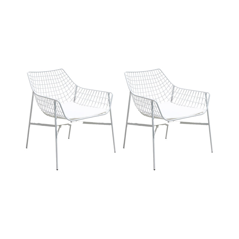 Industrial Rust Resistant Armed Chairs No Natural Variation Metal Dining Armchair