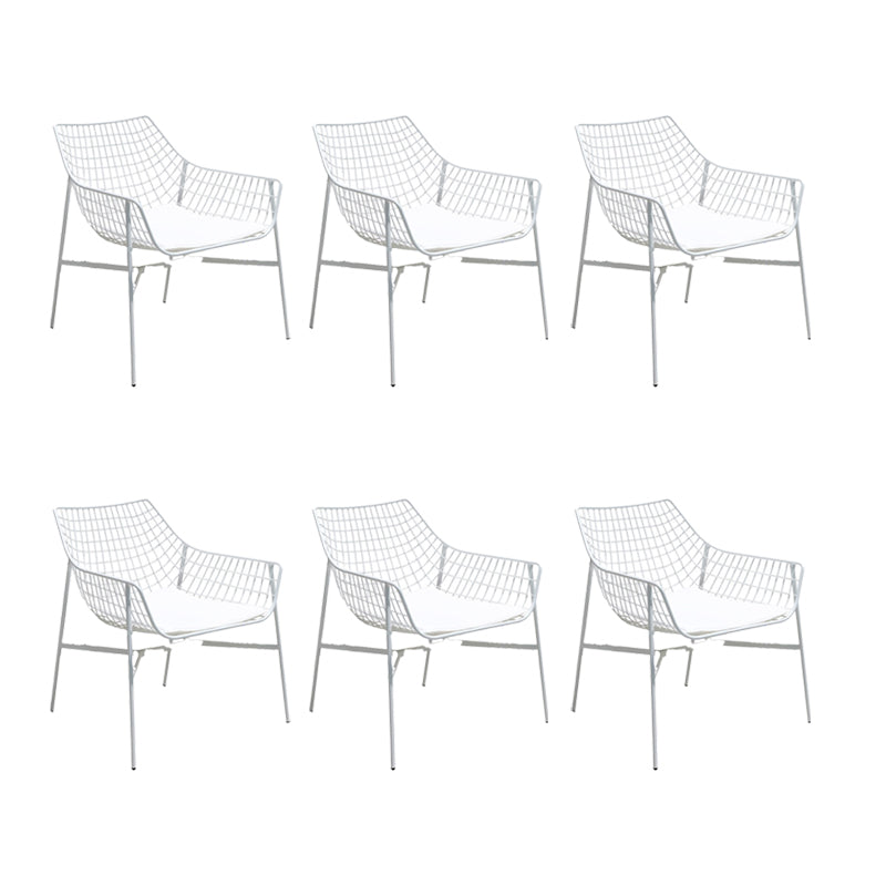 Industrial Rust Resistant Armed Chairs No Natural Variation Metal Dining Armchair