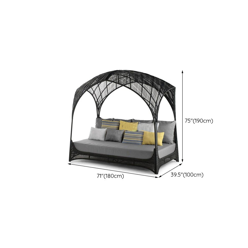 Water Proof Metal Outdoor Sofa Bed Courtyard Tropical Style Seating