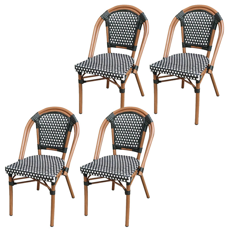 20" Wide Tropical Outdoor Chair Rattan Armles Dining Side Chair
