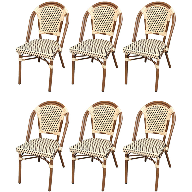 20" Wide Tropical Outdoor Chair Rattan Armles Dining Side Chair