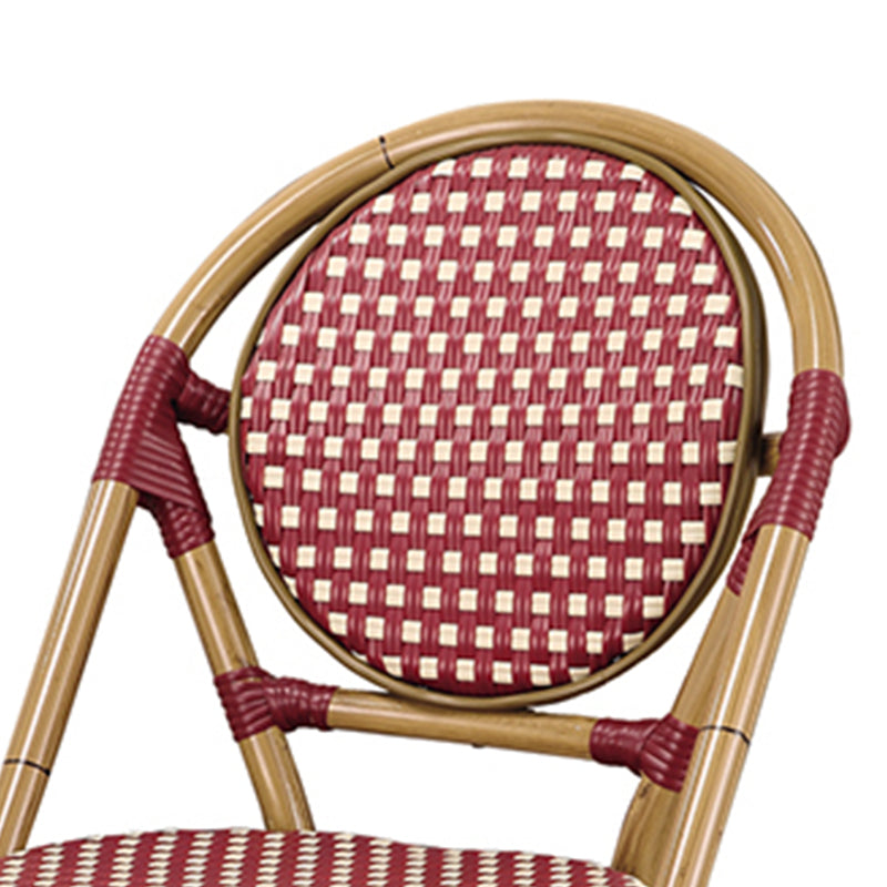 21" Wide Tropical Outdoor Chair Armles Rattan Dining Side Chair