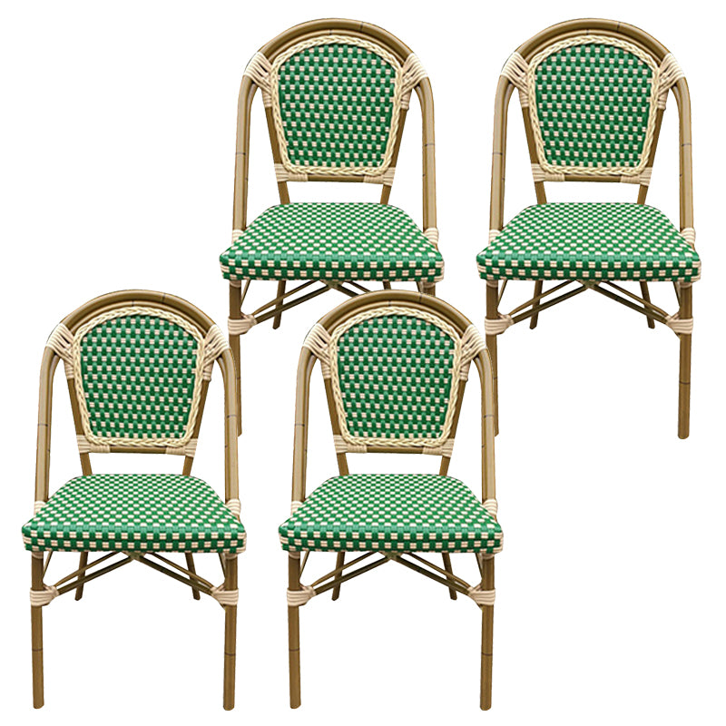 21" Wide Tropical Outdoor Chair Rattan Armles Dining Side Chair