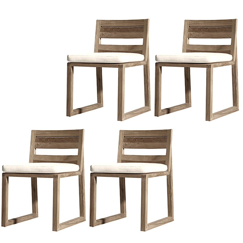 22" Wide Contemporary Outdoor Chair Solid Wood Patio Dining Chair