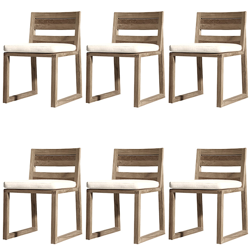 22" Wide Contemporary Outdoor Chair Solid Wood Patio Dining Chair