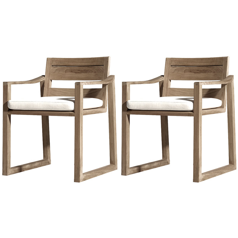 22" Wide Contemporary Outdoor Chair Solid Wood Patio Dining Chair