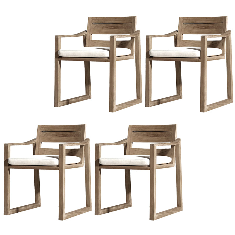 22" Wide Contemporary Outdoor Chair Solid Wood Patio Dining Chair