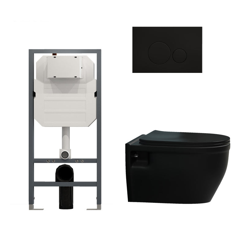 Contemporary Flush Toilet Wall Mount One-Piece Toilet Porcelain Toilet Bowl