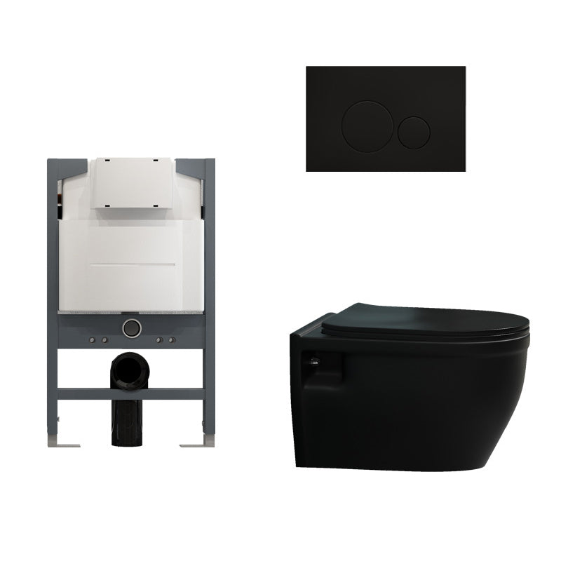 Contemporary Flush Toilet Wall Mount One-Piece Toilet Porcelain Toilet Bowl