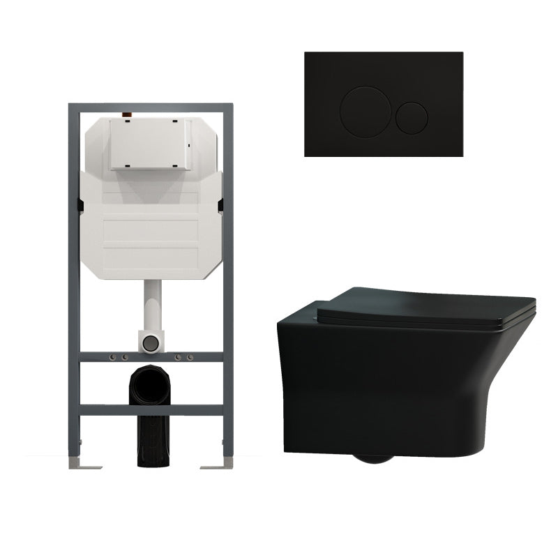 Contemporary Flush Toilet Wall Mount One-Piece Toilet Porcelain Toilet Bowl