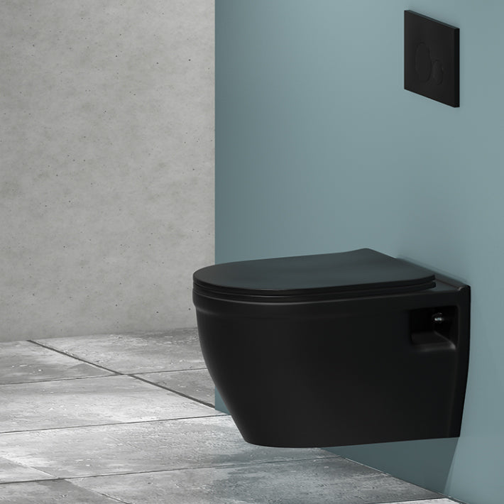 Contemporary Flush Toilet Wall Mount One-Piece Toilet Porcelain Toilet Bowl