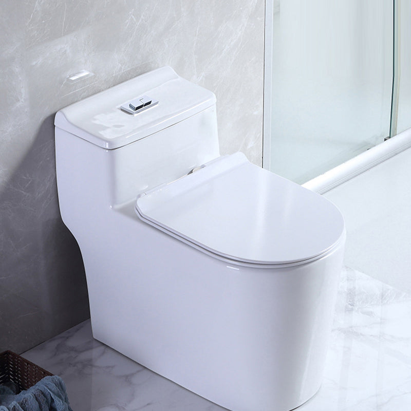 Contemporary 1 Piece Flush Toilet Floor Mounted White Toilet Bowl for Bathroom