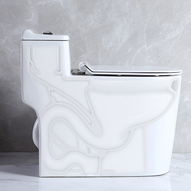Contemporary 1 Piece Flush Toilet Floor Mounted White Toilet Bowl for Bathroom