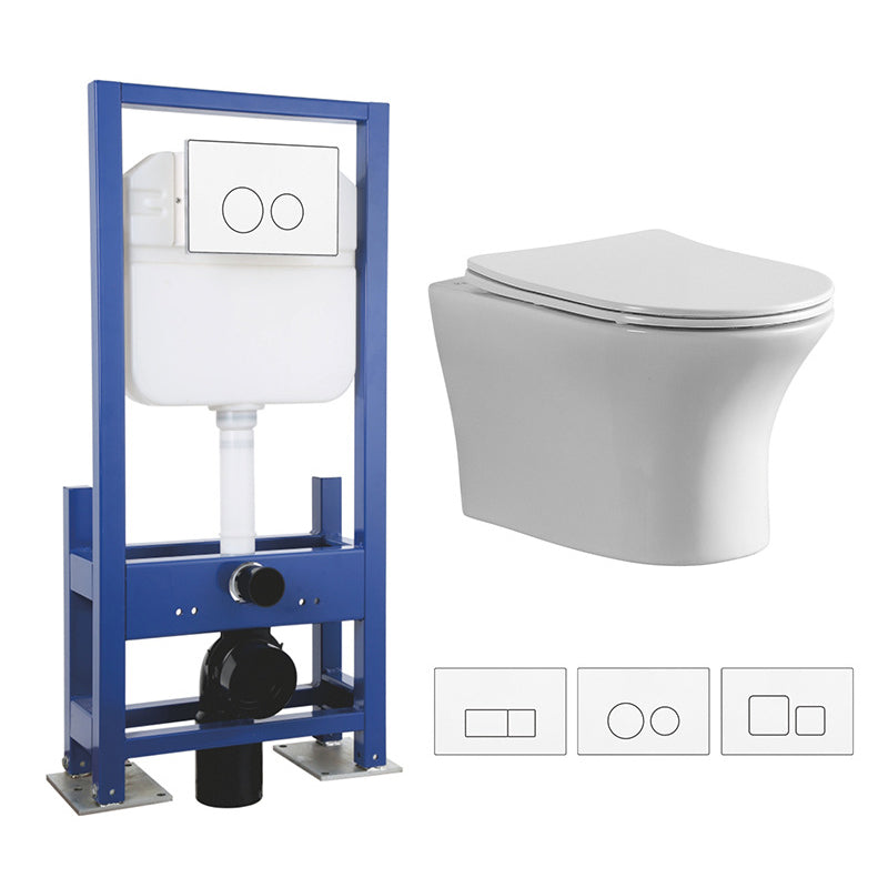 Contemporary All-In-One Flush Toilet Wall Mount Porcelain Urine Toilet