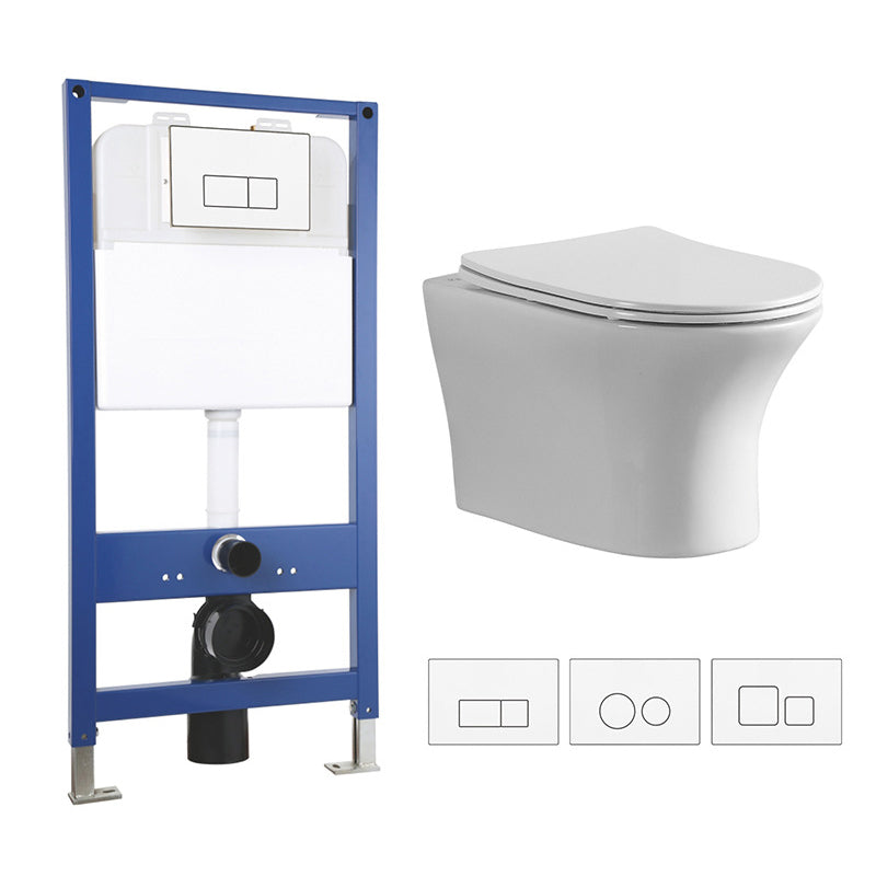 Contemporary All-In-One Flush Toilet Wall Mount Porcelain Urine Toilet