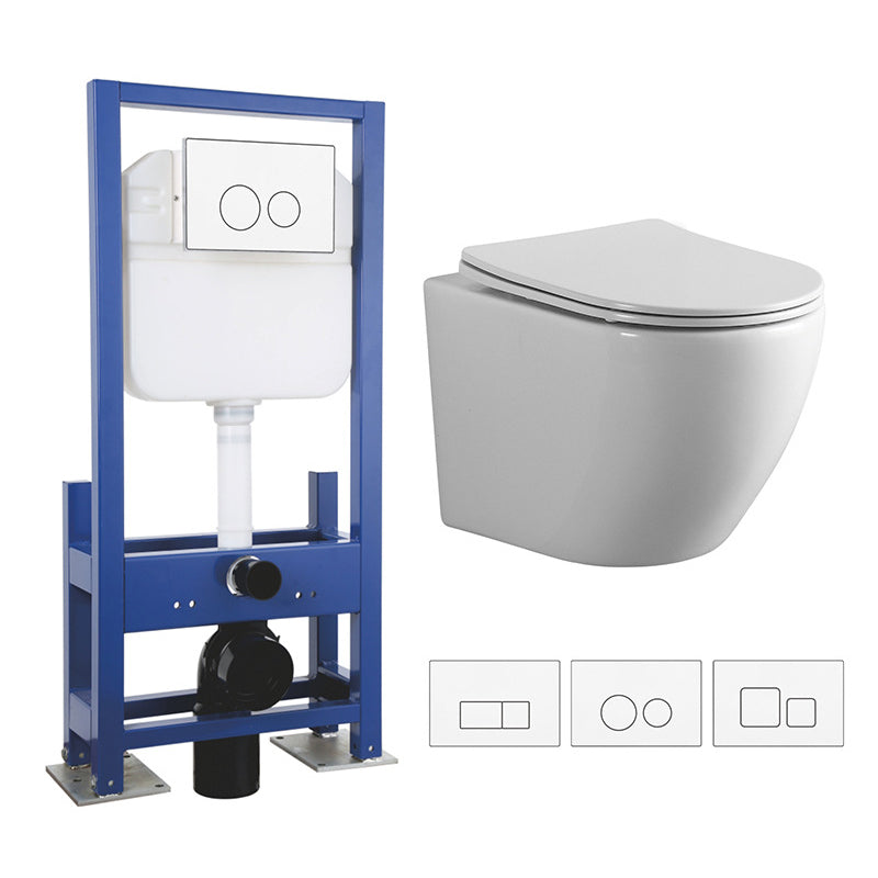 Contemporary All-In-One Flush Toilet Wall Mount Porcelain Urine Toilet