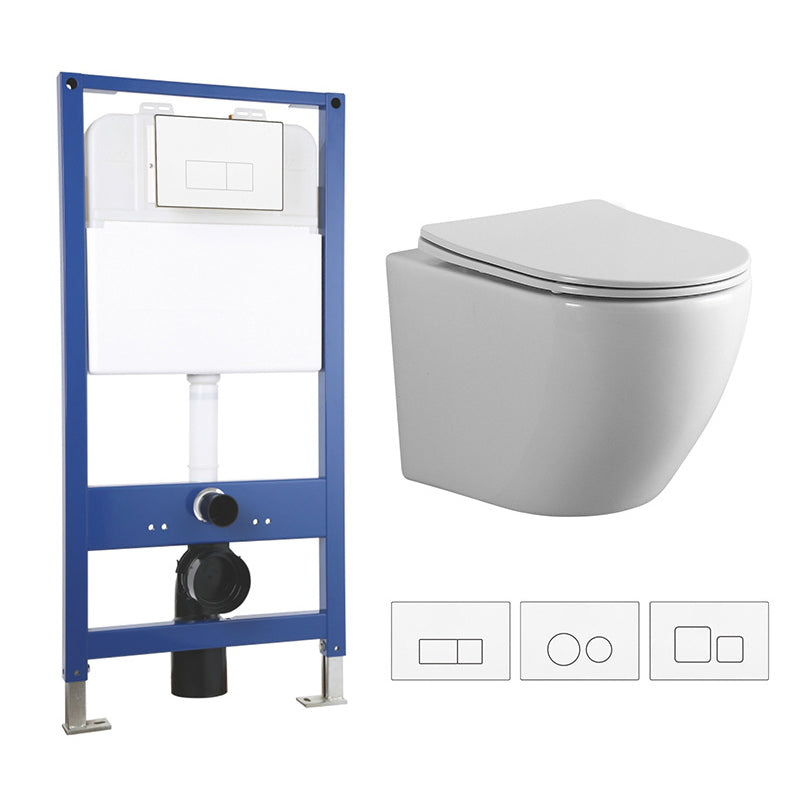 Contemporary All-In-One Flush Toilet Wall Mount Porcelain Urine Toilet