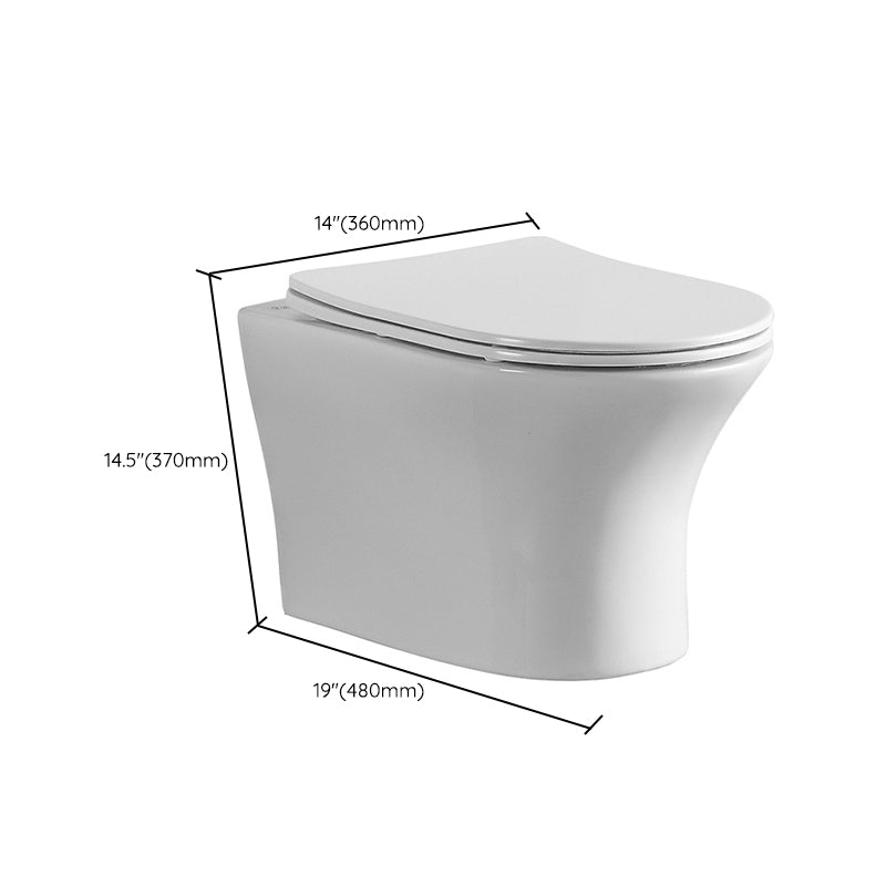 Contemporary All-In-One Flush Toilet Wall Mount Porcelain Urine Toilet