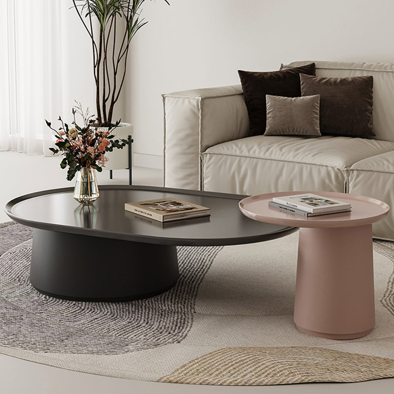 Elliptical Pedestal Coffee Table Set Modern 47.2" W Cocktail Table