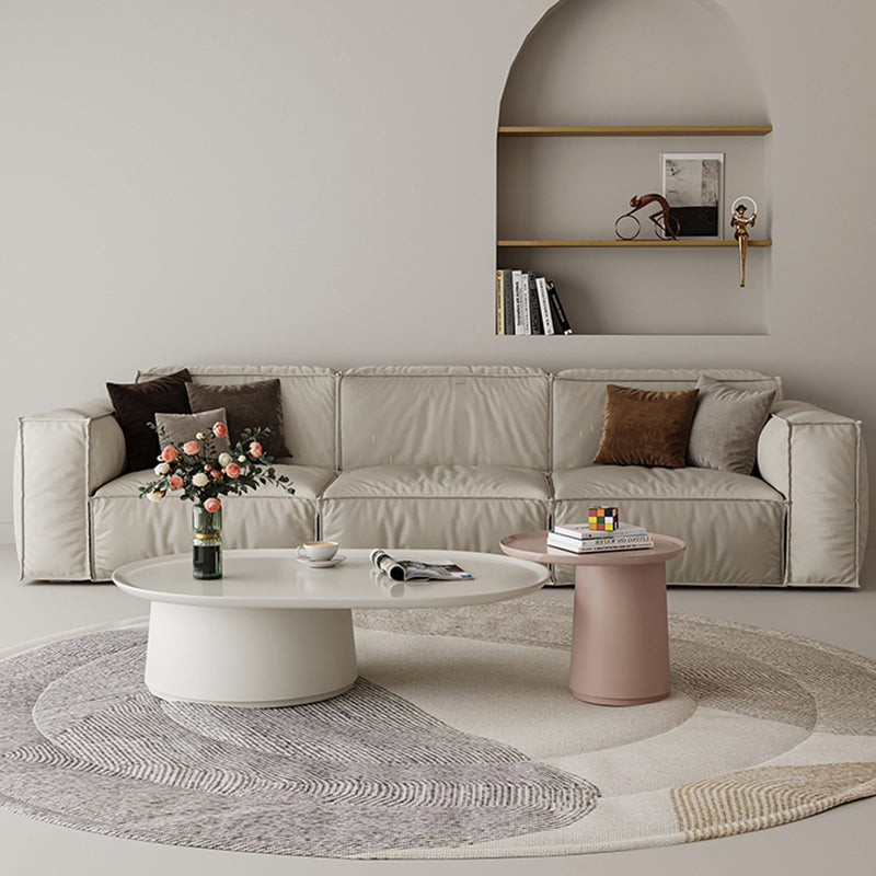 Elliptical Pedestal Coffee Table Set Modern 47.2" W Cocktail Table