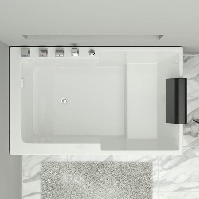 Modern Acrylic Rectangular Tub 29.53-inch Wide Soaking Bathtub