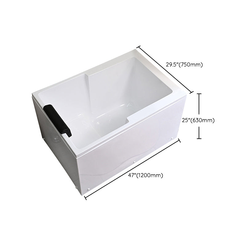 Modern Acrylic Rectangular Tub 29.53-inch Wide Soaking Bathtub