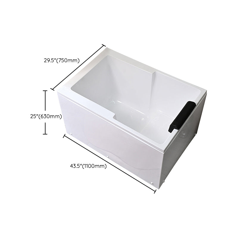 Modern Acrylic Rectangular Tub 29.53-inch Wide Soaking Bathtub