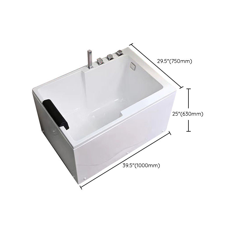Modern Acrylic Rectangular Tub 29.53-inch Wide Soaking Bathtub