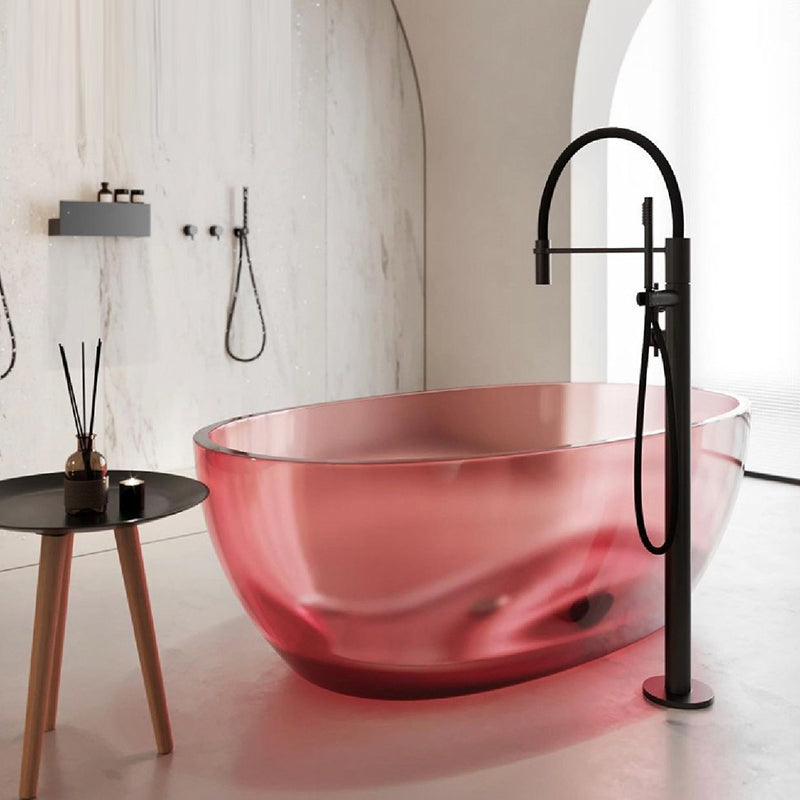 Bathroom Acrylic Oval Tub Soaking Freestanding Bathtub , 22.05" Tall