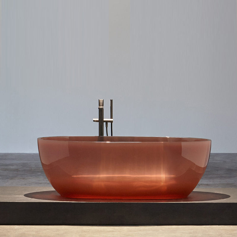 Bathroom Acrylic Oval Tub Soaking Freestanding Bathtub , 22.05" Tall