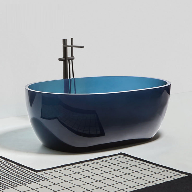 Bathroom Acrylic Oval Tub Soaking Freestanding Bathtub , 22.05" Tall