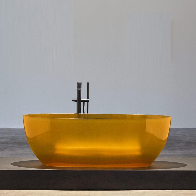 Bathroom Acrylic Oval Tub Soaking Freestanding Bathtub , 22.05" Tall