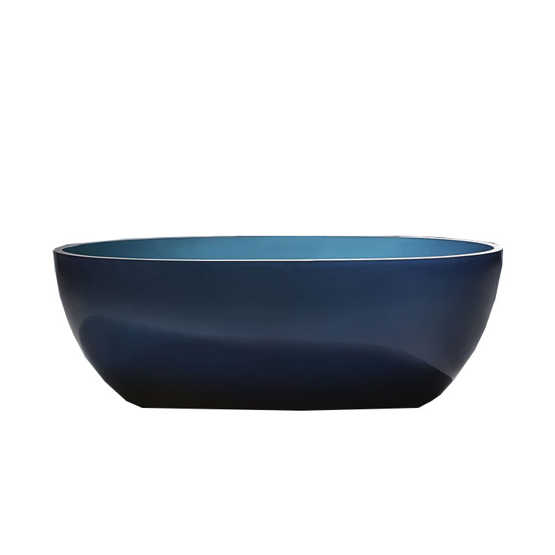 Acrylic Oval Freestanding Bath Modern 22.04-inch Tall Soaking Bathtub