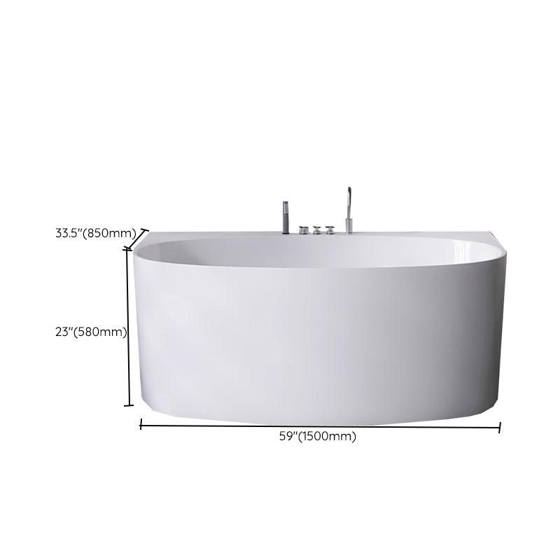 Modern Acrylic Bathtub Center-Front Soaking Bathtub , 22.83-inch Tall