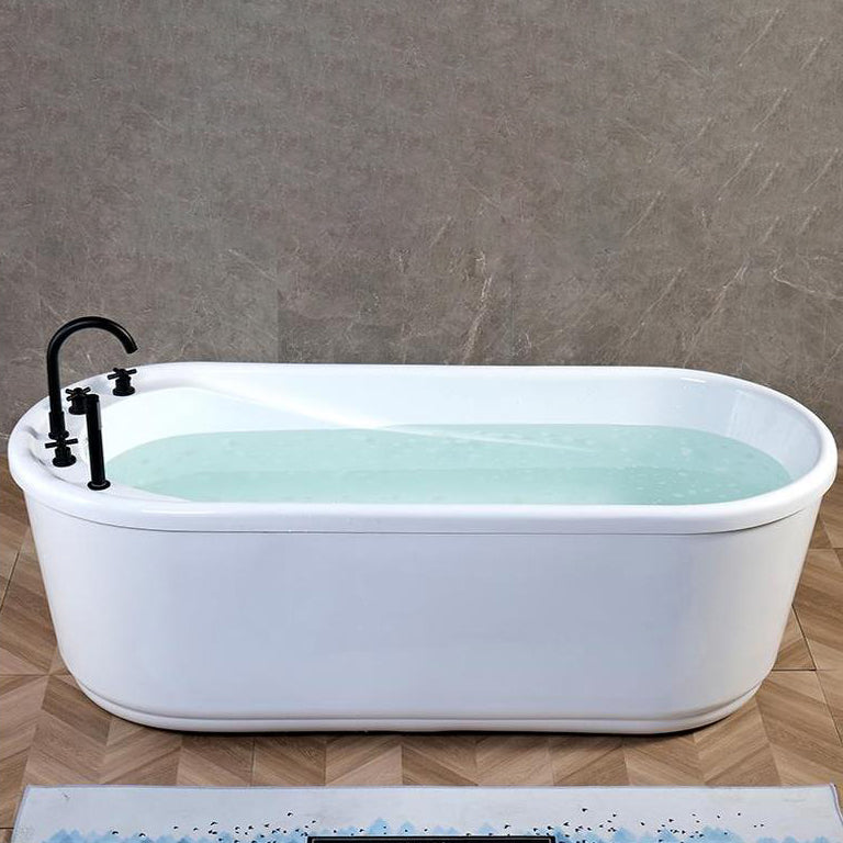 Modern Freestanding Bathtub Acrylic White Bathtub , 28.35-inch Wide (Board not Included)