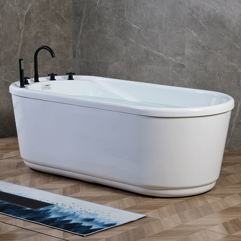 Modern Freestanding Bathtub Acrylic White Bathtub , 28.35-inch Wide (Board not Included)