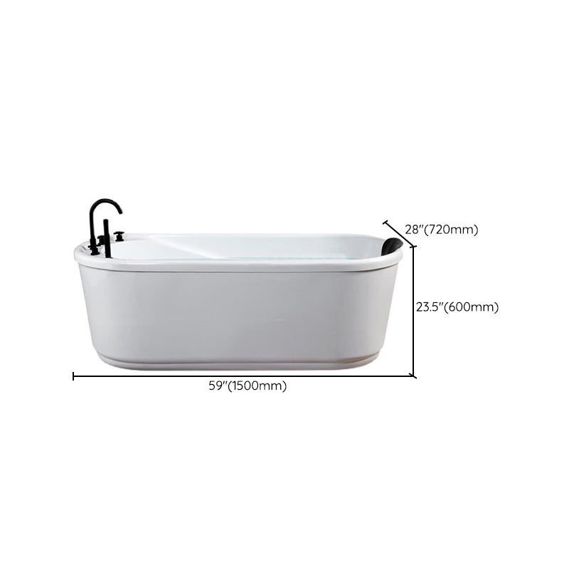 Modern Freestanding Bathtub Acrylic White Bathtub , 28.35-inch Wide (Board not Included)
