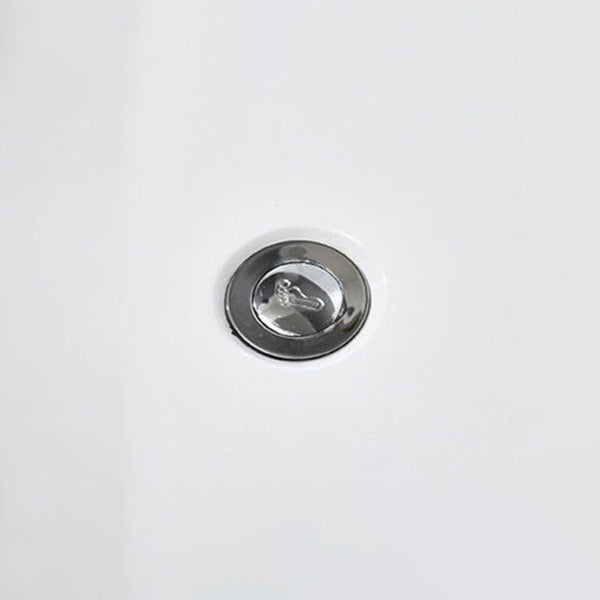 Freestanding Soaking Bath Back to Wall Modern White Bathtub With Faucet
