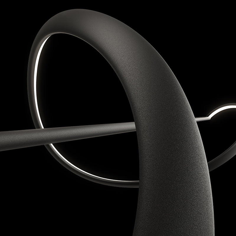 Black LED Island Hanging Lamp Strip Shape Island Lamp with Acrylic Shade for Dining Room