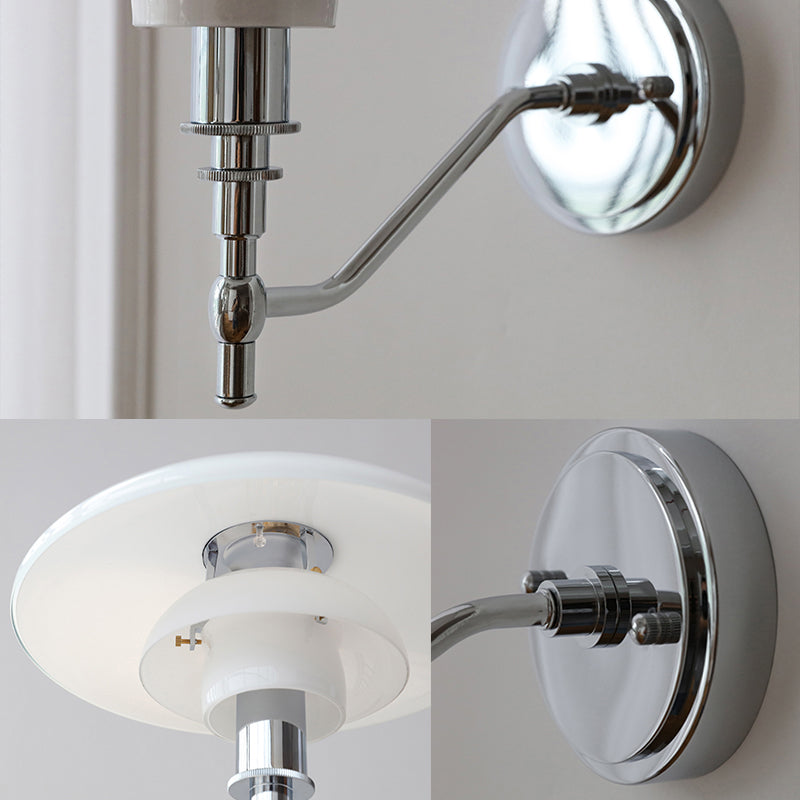 Modern Simple White Wall Light Dome Shape Iron Wall Lamp for Living Room