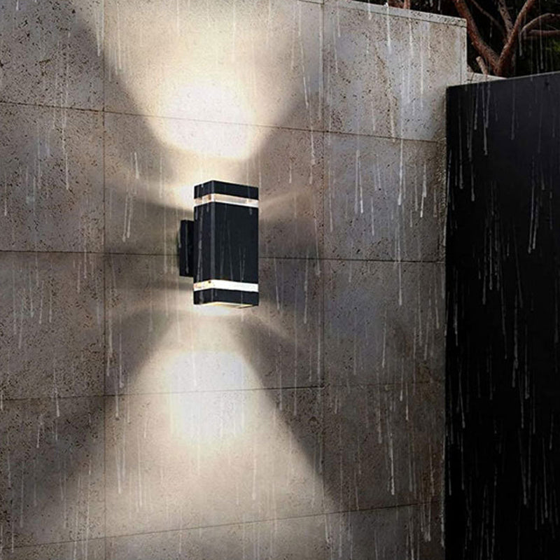 1 Light Rectangle Wall Mount Light Simplicity Plastic Wall Lamp in Black