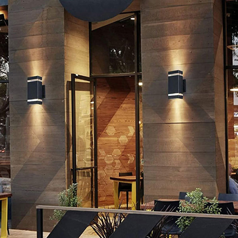 1 Light Rectangle Wall Mount Light Simplicity Plastic Wall Lamp in Black