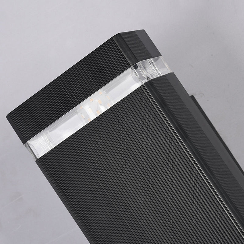 1 Light Rectangle Wall Mount Light Simplicity Plastic Wall Lamp in Black