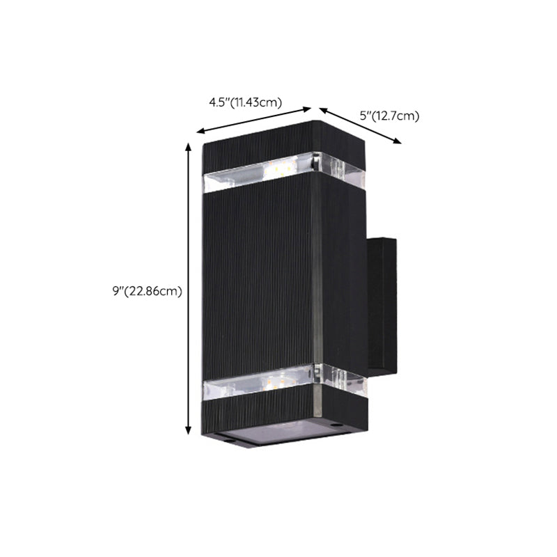 1 Light Rectangle Wall Mount Light Simplicity Plastic Wall Lamp in Black